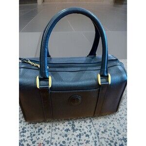 GUCCI Vintage Logo Leather Black Mini Boston Bag Excellent Used Condition